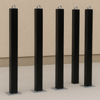Heavy-Duty Removable Security Bollard – Black Finish with Eyelet | Anti-Theft Driveway & Commercial Barrier Post