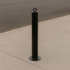 76mm Heavy-Duty Steel Bollard–Black Powder-Coated, Bolt-Down | Impact-Resistant Security Post