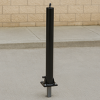 Black Fold Down Parking Post – No Parking Logo, Integral Lock & Chain Eyelet