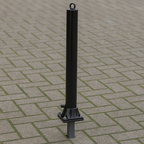 Black Fold Down Parking Post – No Parking Logo, Integral Lock & Chain Eyelet