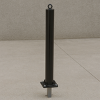 Black Fold Down Parking Post – No Parking Logo, Integral Lock & Chain Eyelet