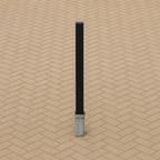 Heavy-Duty Black Removable Security Post with 2 Ground Bases