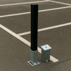 Heavy-Duty Black Removable Security Post with 2 Ground Bases