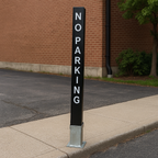 Heavy-Duty Removable Security Post – Black Powder-Coated with “No Parking” Warning