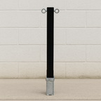 Heavy-Duty Black Removable Security Post with Top-Mounted Chain Eyelets