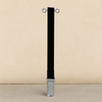 Heavy-Duty Black Removable Security Post with Top-Mounted Chain Eyelets