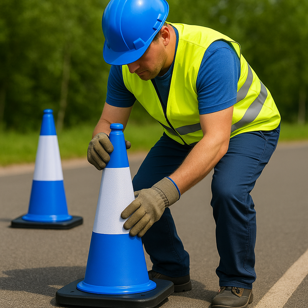 50 cm Flexible Blue PVC Traffic Cone – 2 kg | Durable, 3M Reflective & Virtually Unbreakable