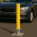 Heavy-Duty Telescopic Parking Post – Anti-Theft Security Bollard with Integrated Lock, High-Visibility Yellow