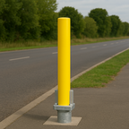 Heavy-Duty Telescopic Parking Post – Anti-Theft Security Bollard with Integrated Lock, High-Visibility Yellow
