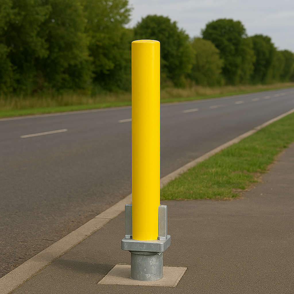 Heavy-Duty Telescopic Parking Post – Anti-Theft Security Bollard with Integrated Lock, High-Visibility Yellow