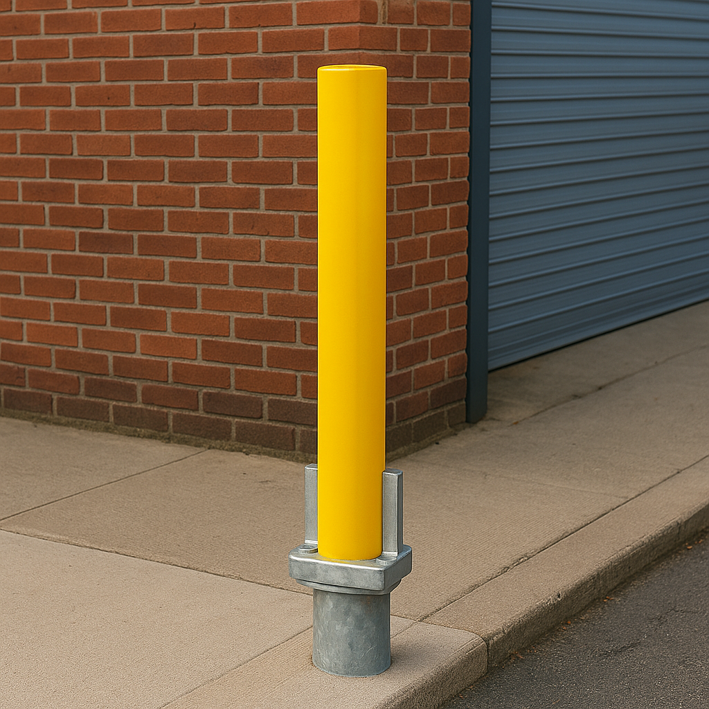 Heavy-Duty Telescopic Parking Post – Anti-Theft Security Bollard with Integrated Lock, High-Visibility Yellow