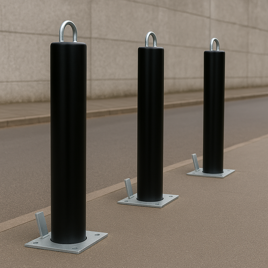 Heavy-Duty Telescopic Parking Post – Retractable Anti-Theft Security Bollard with Integrated Lock (Black Finish)