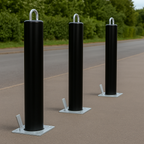 Heavy-Duty Telescopic Parking Post – Retractable Anti-Theft Security Bollard with Integrated Lock (Black Finish)