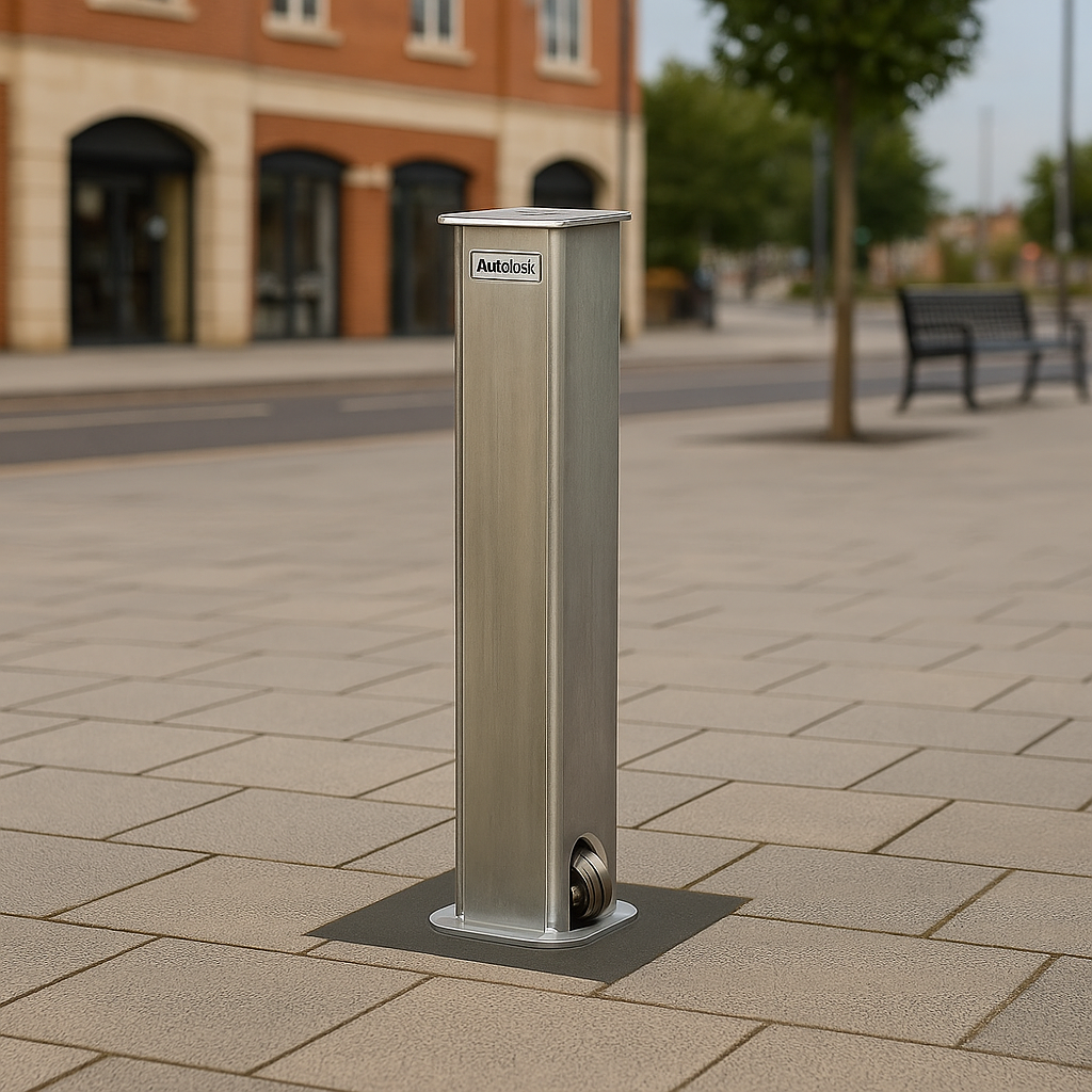 100mm Telescopic Galvanised Security Post – Heavy-Duty Driveway Bollard with Anti-Theft Lock