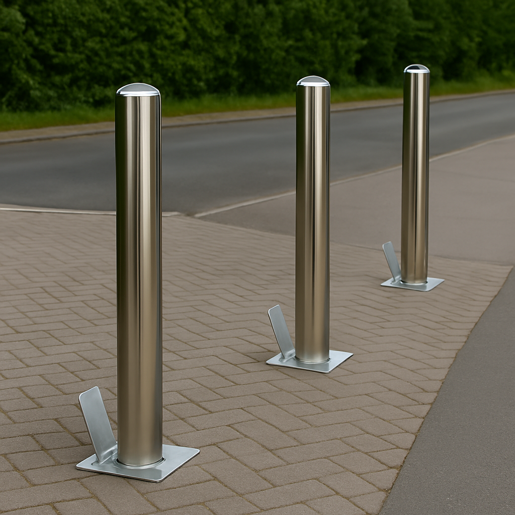 High-Security Stainless Steel Telescopic Post – Retractable Bollard with Weather-Resistant Cap
