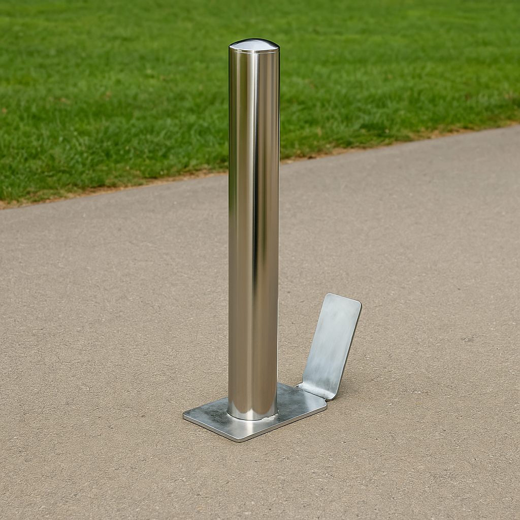 High-Security Stainless Steel Telescopic Post – Retractable Bollard with Weather-Resistant Cap
