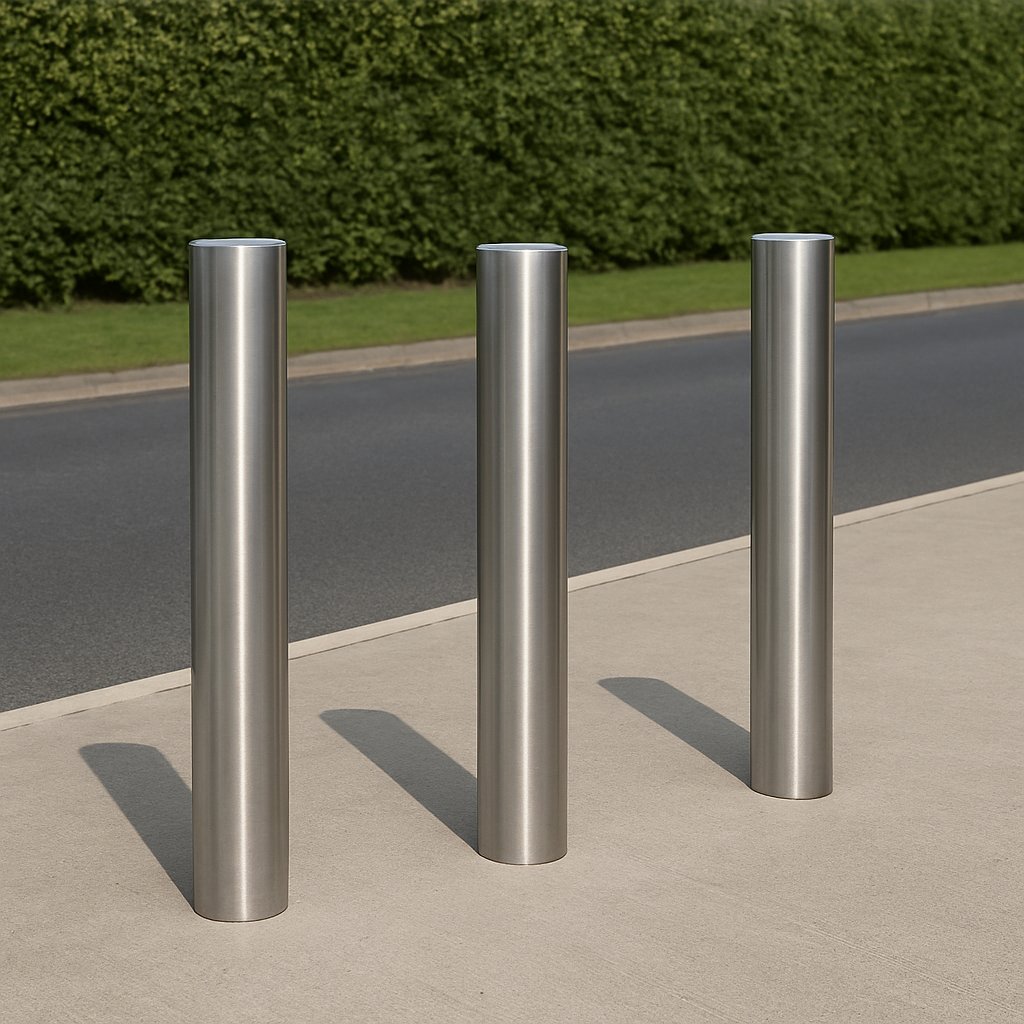 Premium Stainless Steel Round Bollard (48mm–204mm) – 1000mm Height | Fixed Access & Traffic Control Solution