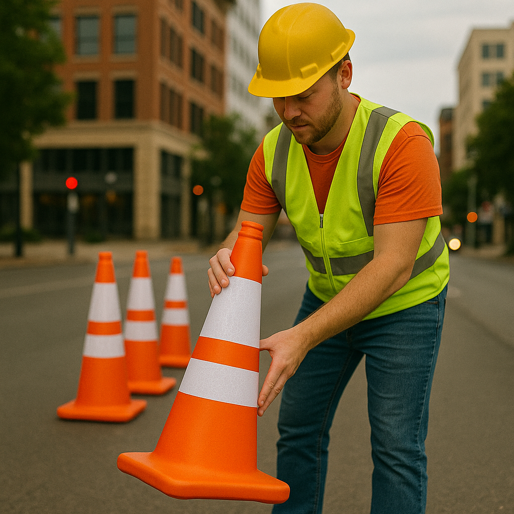 TC3 750 mm Traffic Cone – Sand-Filled Base & D2 Reflective Sleeve for Maximum Stability