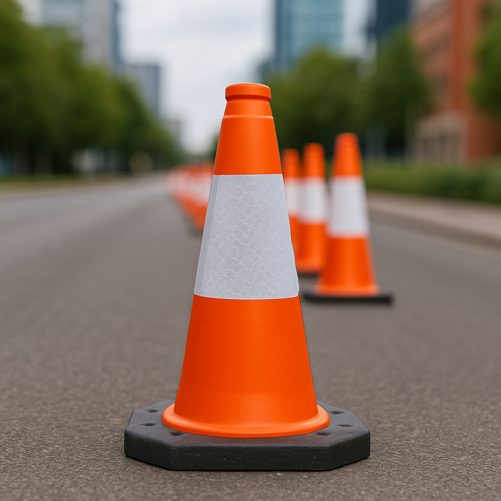 Traffic-Line TC1 750 mm Reflective Traffic Cone – D2 Sleeve with Recycled Base