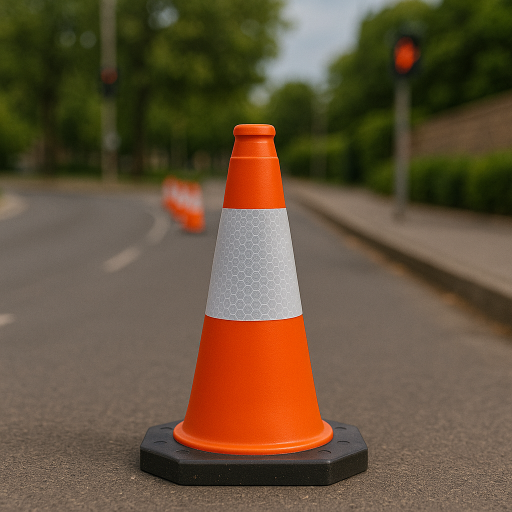 Traffic-Line TC1 750 mm Reflective Traffic Cone – D2 Sleeve with Recycled Base