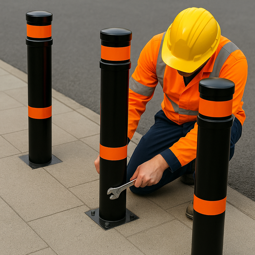 900mm MetraGuard Steel Bollard – Decorative Anti-Ram Barrier for Urban & Commercial Security