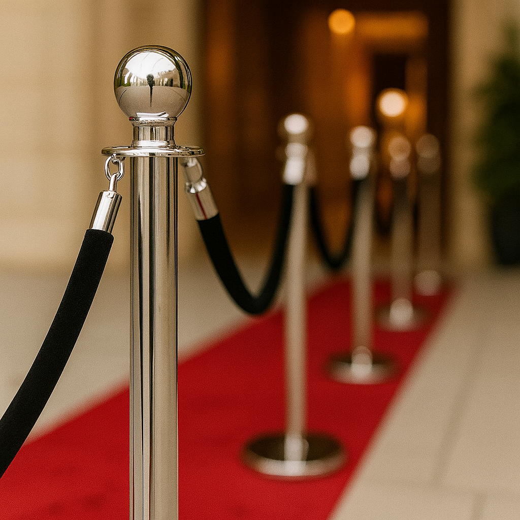 Premium Velvet Rope Barrier – Heavy-Duty Crowd Control Stanchion for VIP & Event Spaces