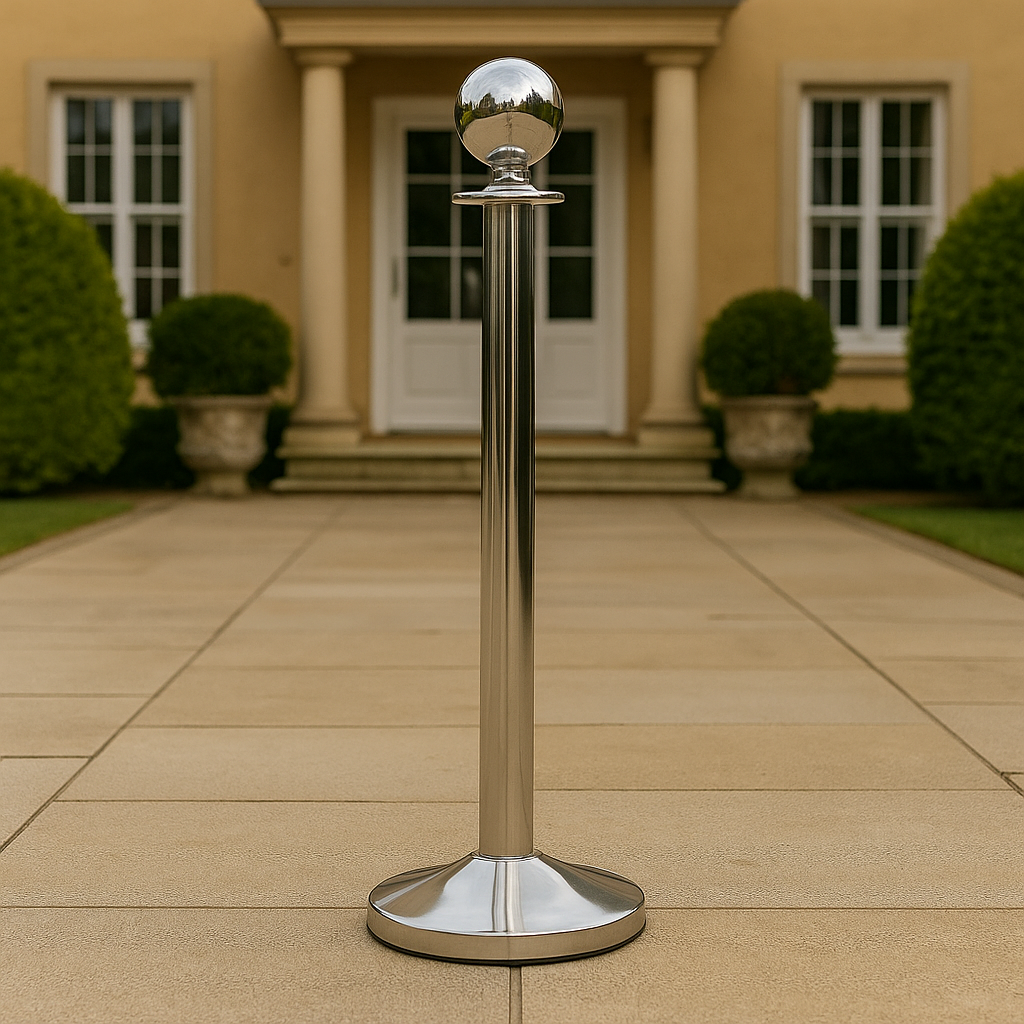 LineGuard Elite Queue Barrier – Premium Rope Post with Custom Finish Options