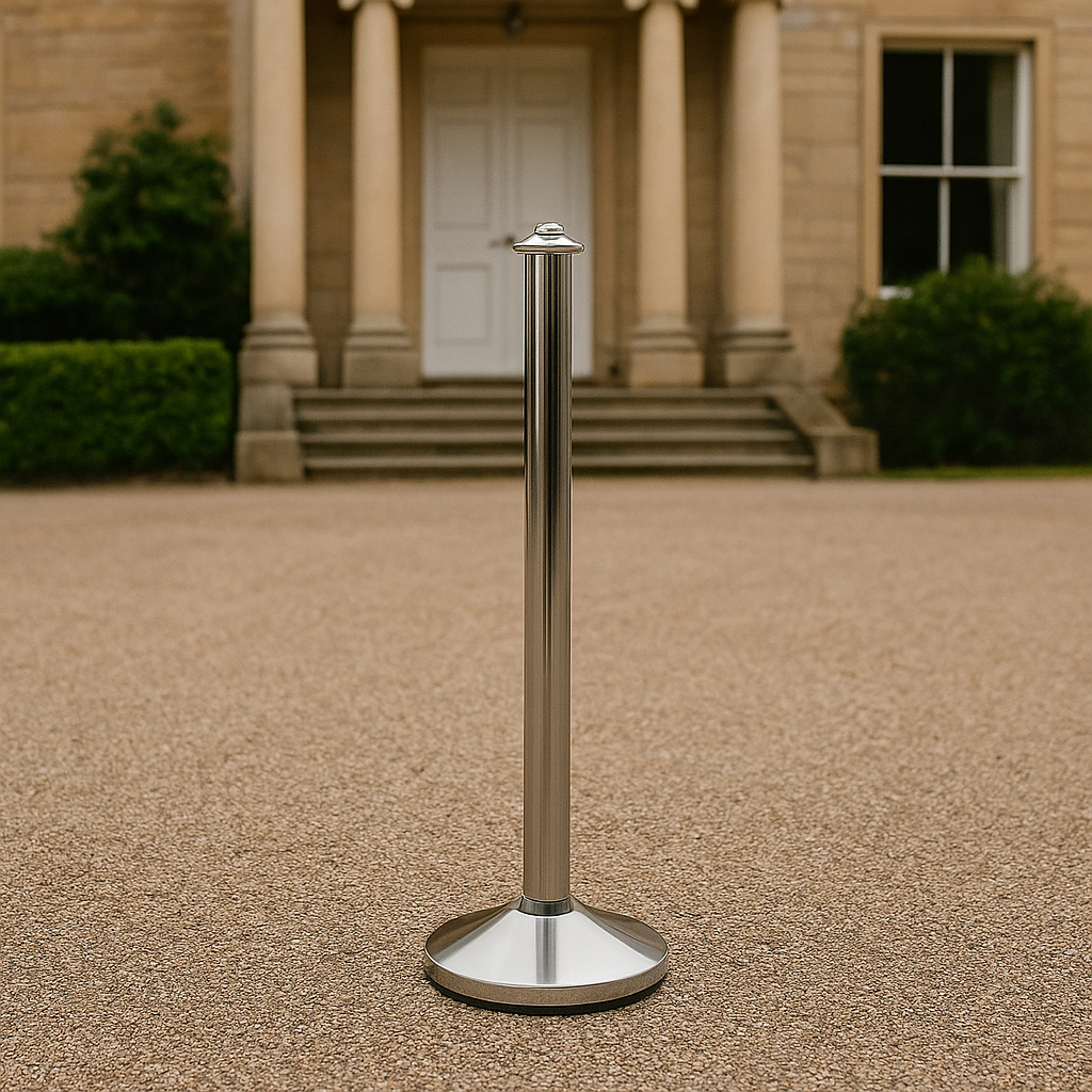 LineGuard Elite Queue Barrier – Premium Rope Post with Custom Finish Options