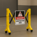 Mobile Safety Barricade – Modular with Lockable Wheels