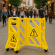 Rubbermaid 13 ft Portable Mobile Safety Barrier – Lightweight, Foldable, High-Visibility Yellow