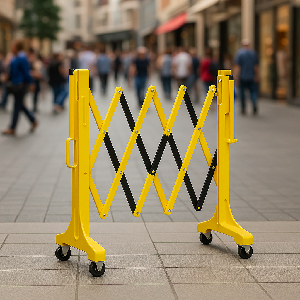 Mobile Safety Barricade – Modular with Lockable Wheels