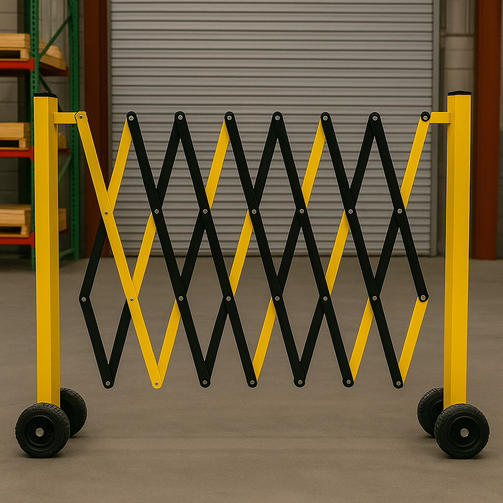 Expanding Safety Barrier – 4.9m Heavy-Duty Mobile