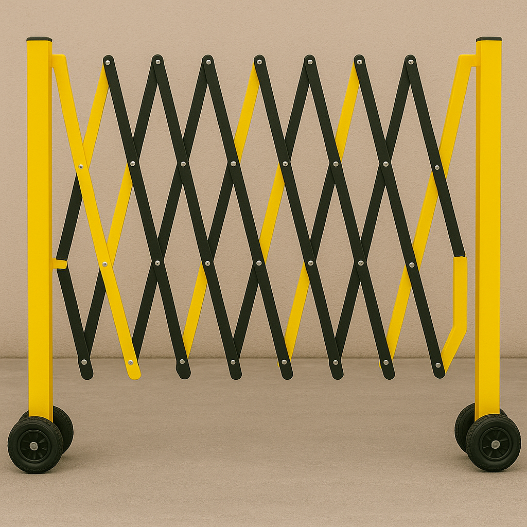 Traffic-Line Flexi-Light Extendable Trellis Barrier – Yellow & Black, Expands to 3.6 m