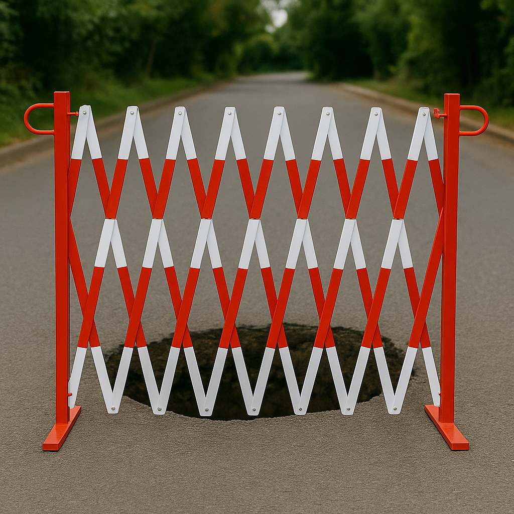 Heavy-Duty Extendable Trellis Safety Barrier – Expands up to 4 m, Red & White
