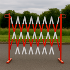 Heavy-Duty Extendable Trellis Safety Barrier – Up to 4 m | Steel with Red/White Reflective Finish