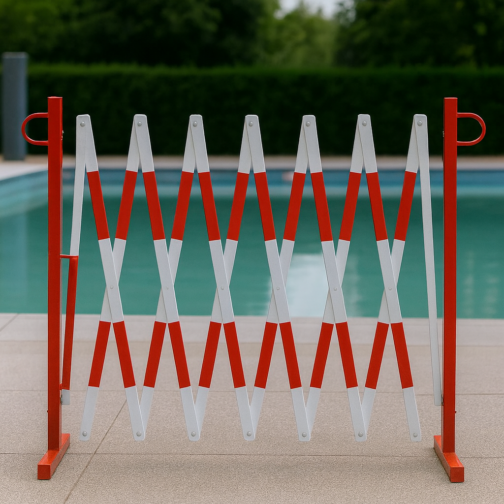 Heavy-Duty Extendable Trellis Safety Barrier – Up to 4 m | Steel with Red/White Reflective Finish