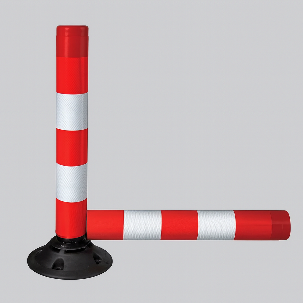 Heavy-Duty Flexible Self-Righting Traffic Post with Base – Off-Highway Safety Delineator
