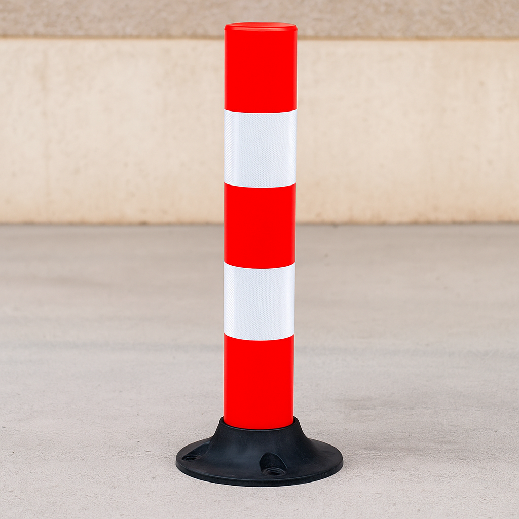 Heavy-Duty Flexible Self-Righting Traffic Post with Base – Off-Highway Safety Delineator