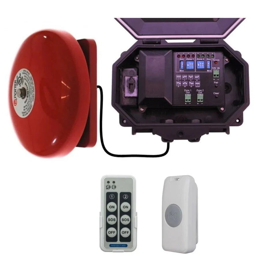 Protect-800 Wireless Commercial Bell Kit – Loud Bell with Fully Adjustable Duration