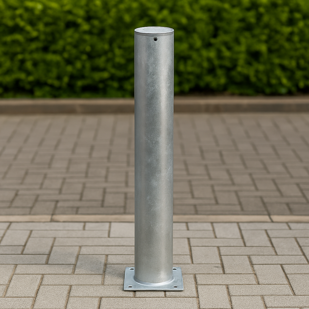 Heavy-Duty Galvanised Steel Bollard (48mm–219mm) – 1000mm Height | Fixed Impact & Access Control