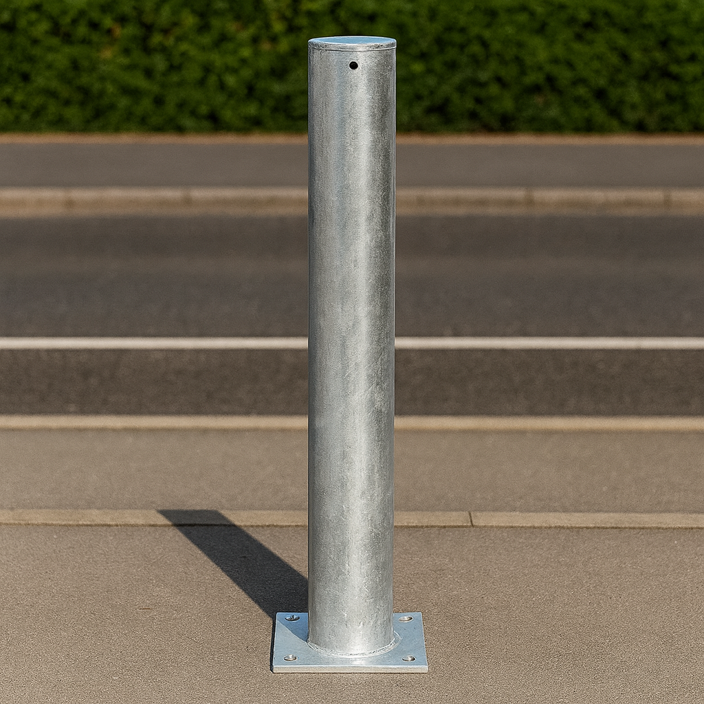 Heavy-Duty Galvanised Steel Bollard (48mm–219mm) – 1000mm Height | Fixed Impact & Access Control
