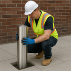 Premium 304 Stainless Steel Bollard – 140mm Diameter x 1m Height | Heavy-Duty Bolt-Down Security Post