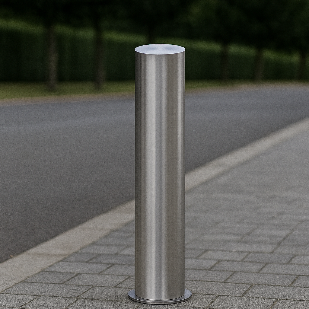 Premium 304 Stainless Steel Bollard – 140mm Diameter x 1m Height | Heavy-Duty Bolt-Down Security Post