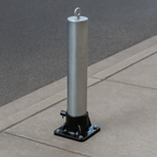 Galvanised Fold-Down Parking Post with Integral Lock & Chain Eyelet