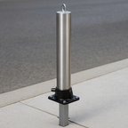 Galvanised Fold-Down Parking Post with Integral Lock & Chain Eyelet