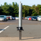 Galvanised Fold-Down Parking Post with Integral Lock & Chain Eyelet