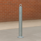 Heavy-Duty 76mm Galvanised Steel Bollard with Eyelet – Spigot Base, Rust-Resistant, Easy to Install