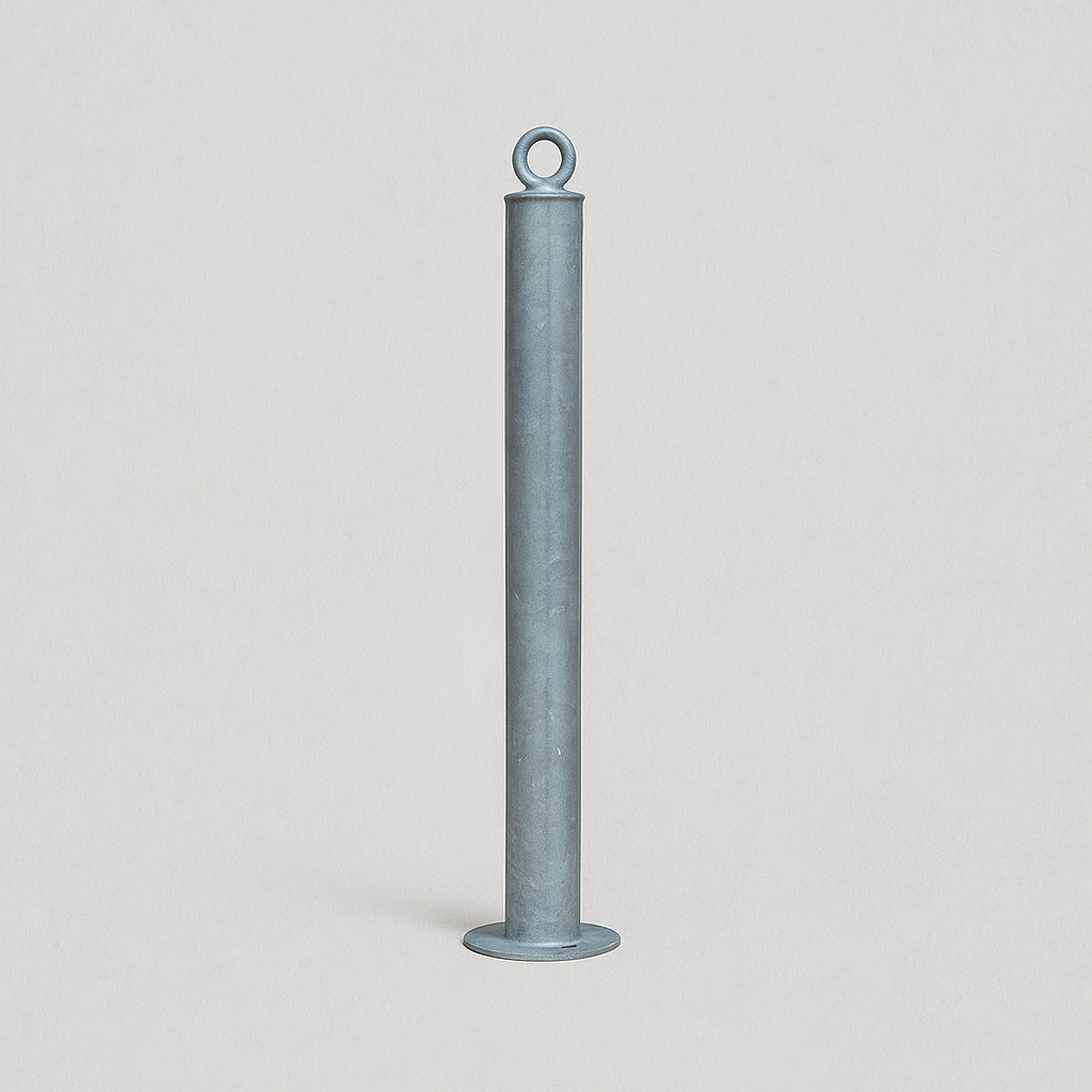 Heavy-Duty 76mm Galvanised Steel Bollard with Eyelet – Spigot Base, Rust-Resistant, Easy to Install