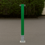 Heavy-Duty Green Removable Security Bollard with Twin Chain Eyelets