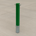 Heavy-Duty Green Removable Security Bollard with Twin Chain Eyelets